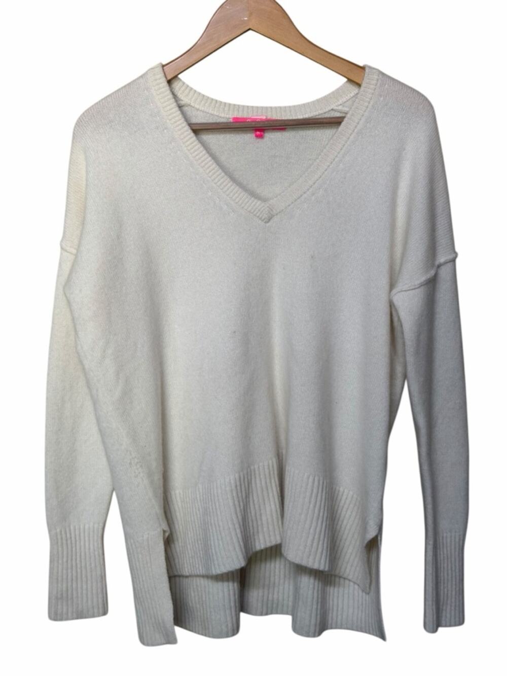 Lilly Pulitzer V-Neck Cashmere Sweater Minimalist Size Medium